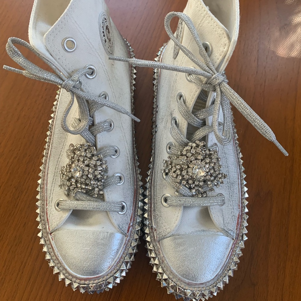 RARE ITEM: Cruise Studded Hightop Sneakers, WITH JEWEL for laces, by Free People
